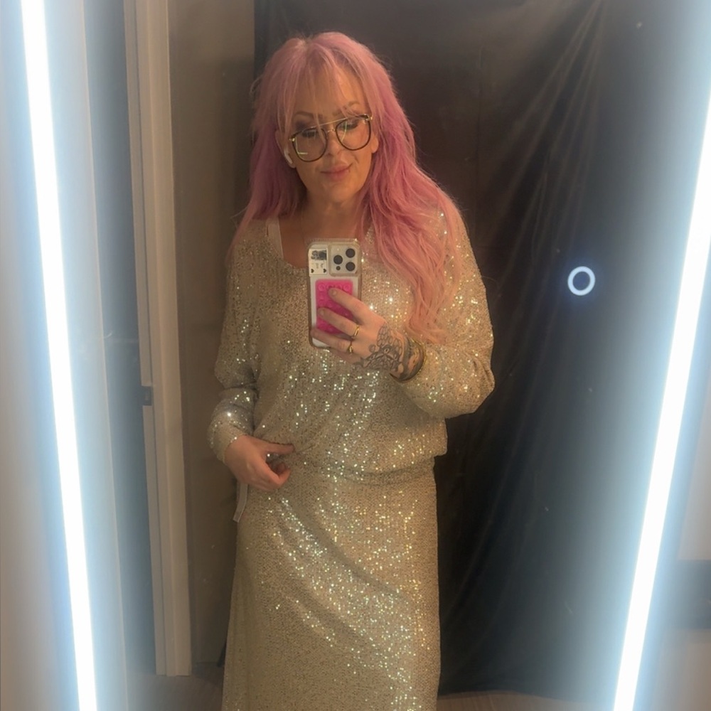 Dex Gold Sequin Blouse